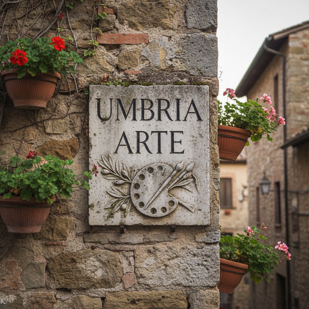un immagine con scritto Umbria Arte